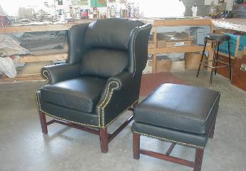 Leather-bustle-back-wing-chair